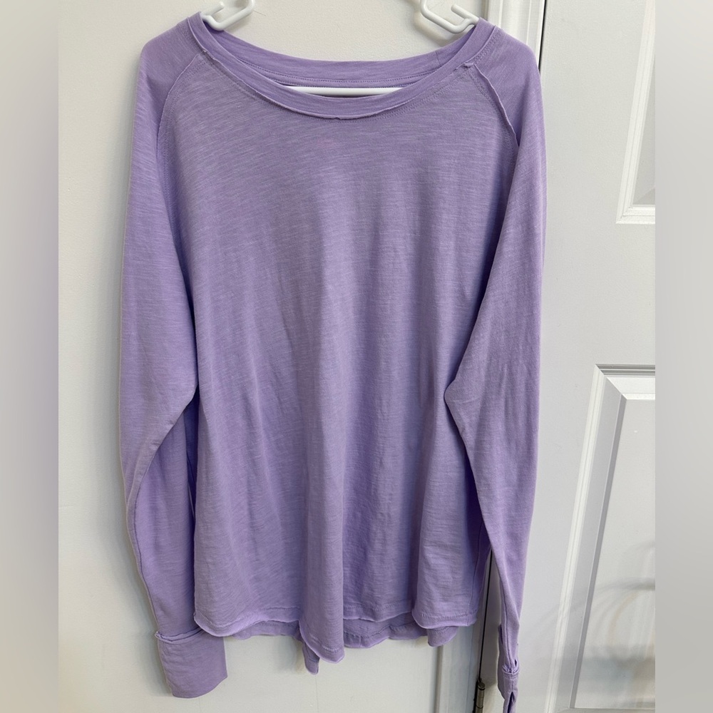 ⭐️ WE THE FREE Lavender Oversized Long Sleeve Tee NWT - Sz Small, Fit Like Large